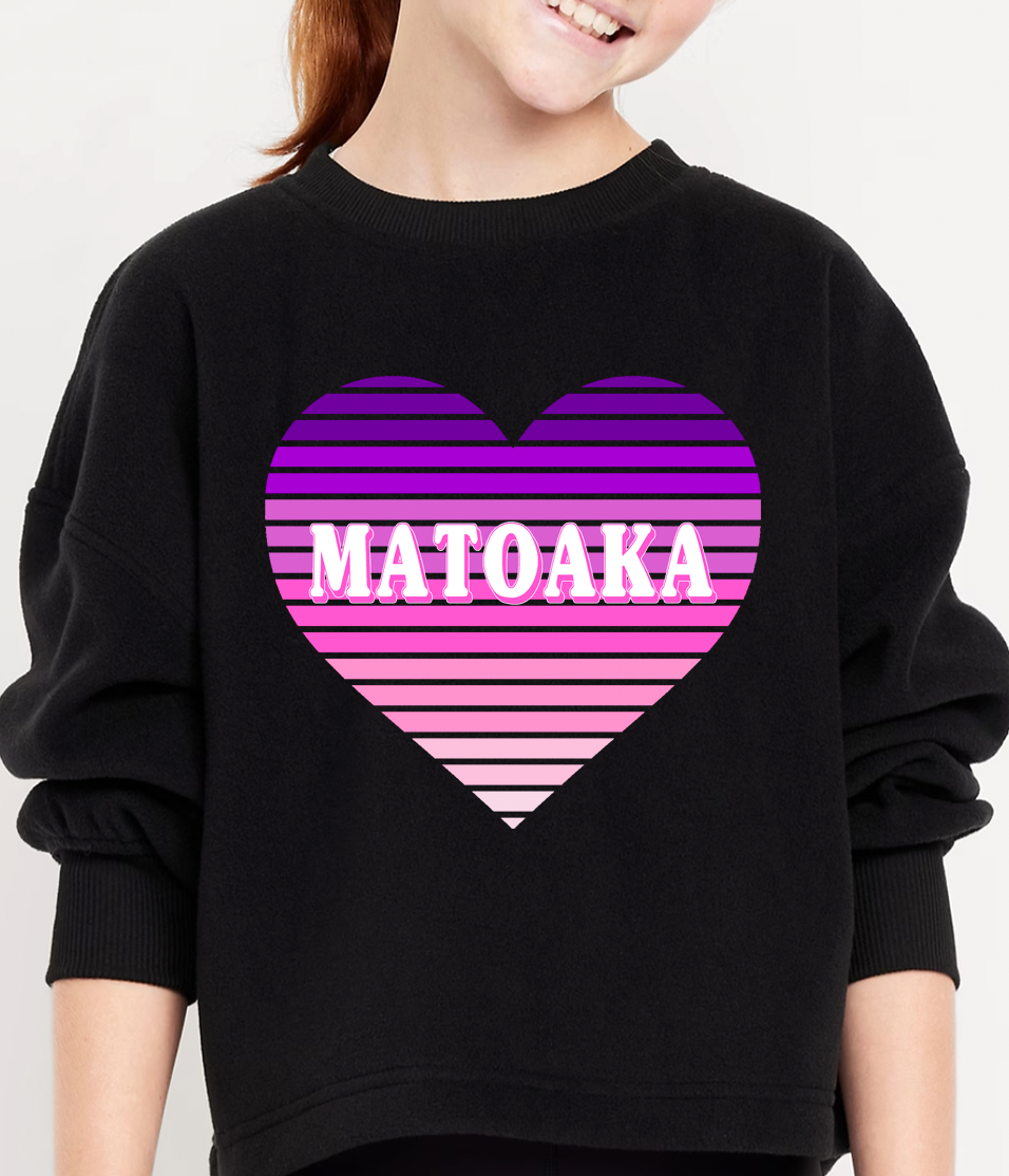 Striped Ombre Heart Crewneck Sweatshirt